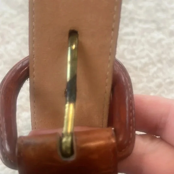 Vintage Women’s Brown Leather Belt Sz L Made USA Hankton 337 Colorful Starbursts - Picture 12 of 16